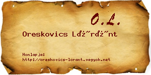 Oreskovics Lóránt névjegykártya